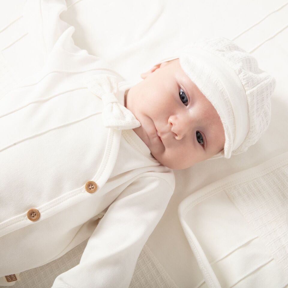 Pamuklu Nervürlü Erkek 10'lu Hastane Çıkışı Ekru - Yeni Doğan