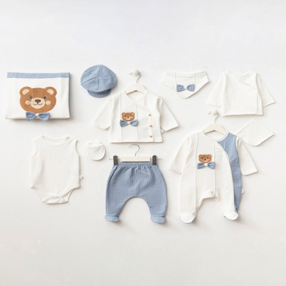 Pamuklu Süzine Nakışlı Erkek 10\'lu Hastane Çıkışı