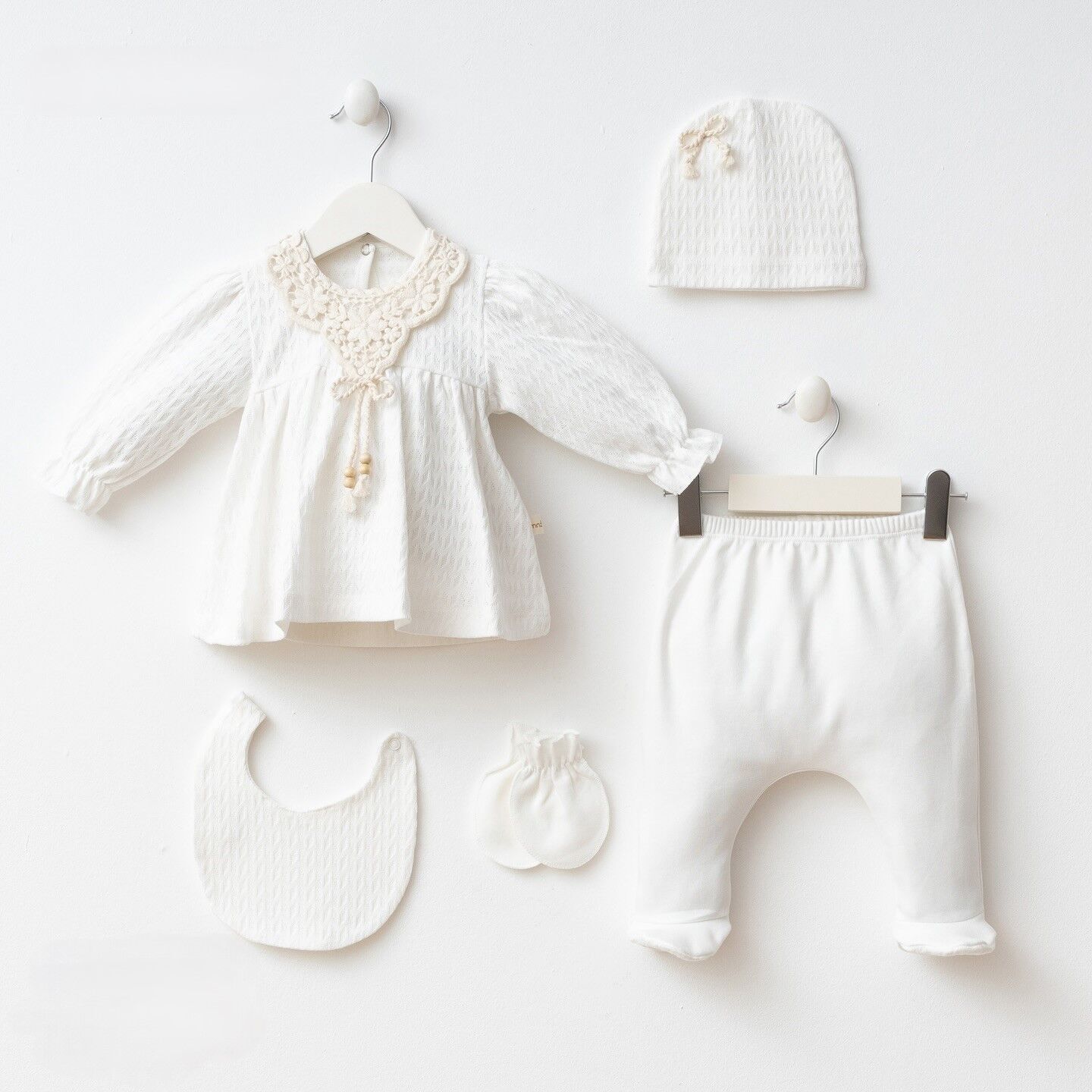 Pamuklu Kız 5'li Hastane Çıkışı 0-3 Ay - Ekru