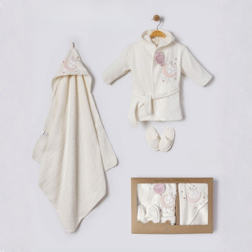 Bebek Bornoz Havlu 3'lü Set