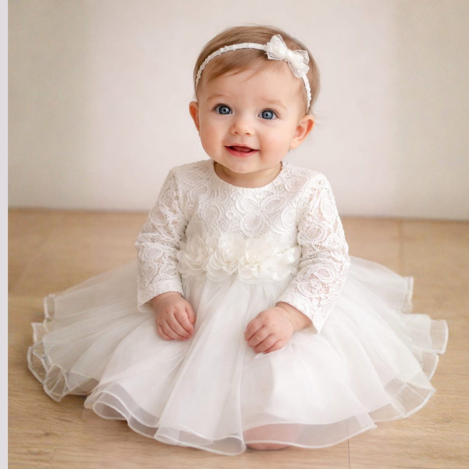 Kız Çocuk Dantel Detaylı Tül Mevlüt Takım