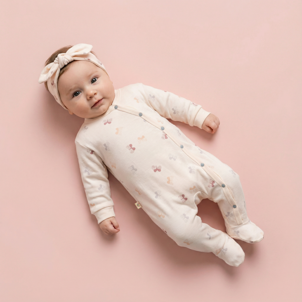 Butterfly Soft %100 Pamuk Bebek Tulum