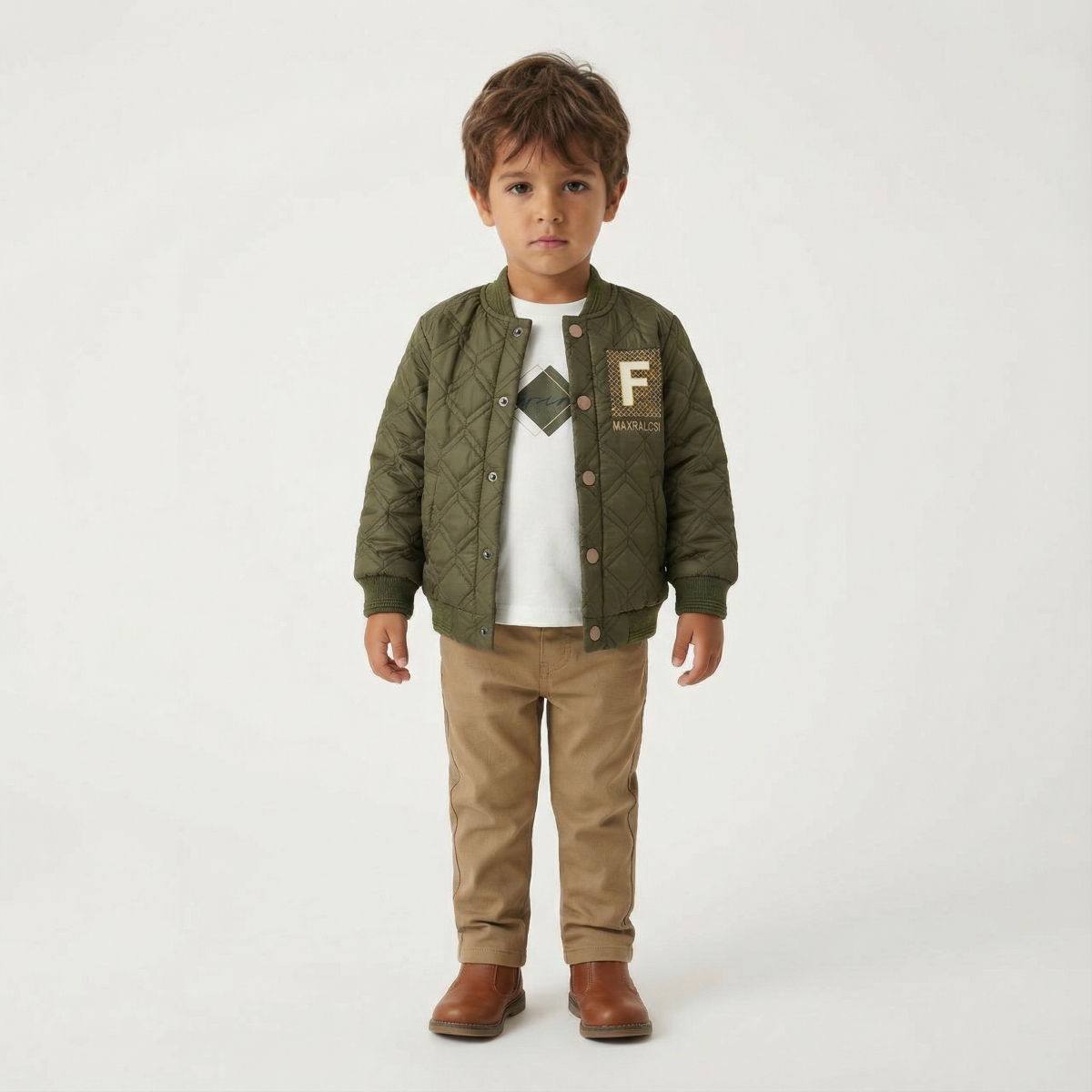 Erkek Bebek Kapitone Montlu 3’lü Takım