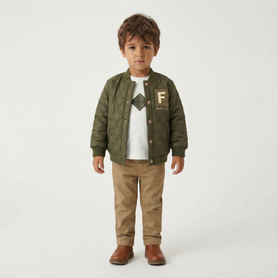 Erkek Bebek Kapitone Montlu 3’lü Takım