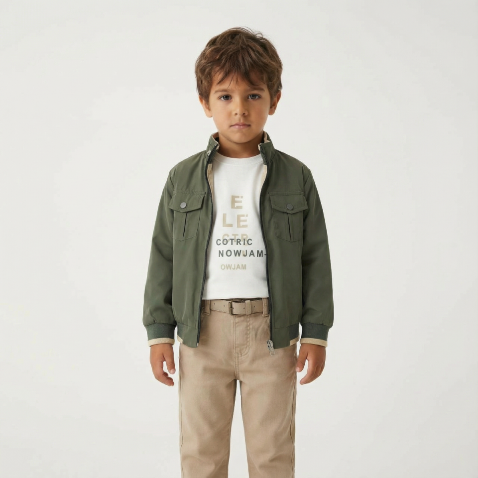 Erkek Çocuk Çift Taraflı Montlu 3’lü Takım