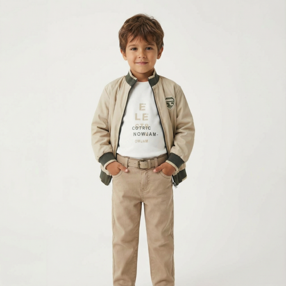 Erkek Çocuk Çift Taraflı Montlu 3’lü Takım