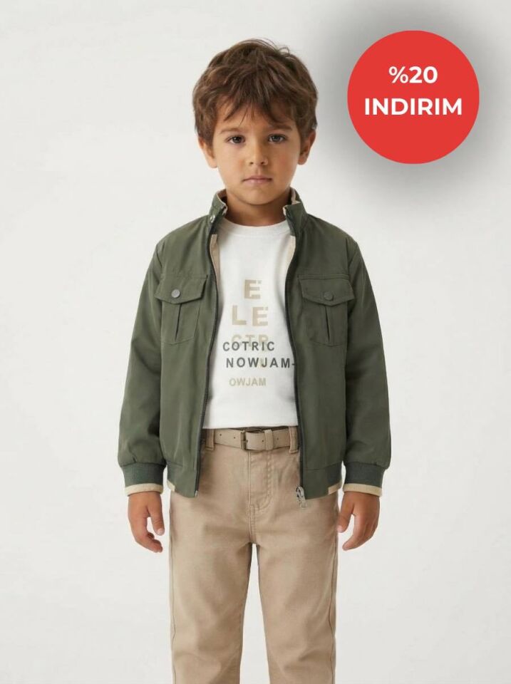 Erkek Çocuk Çift Taraflı Montlu 3’lü Takım