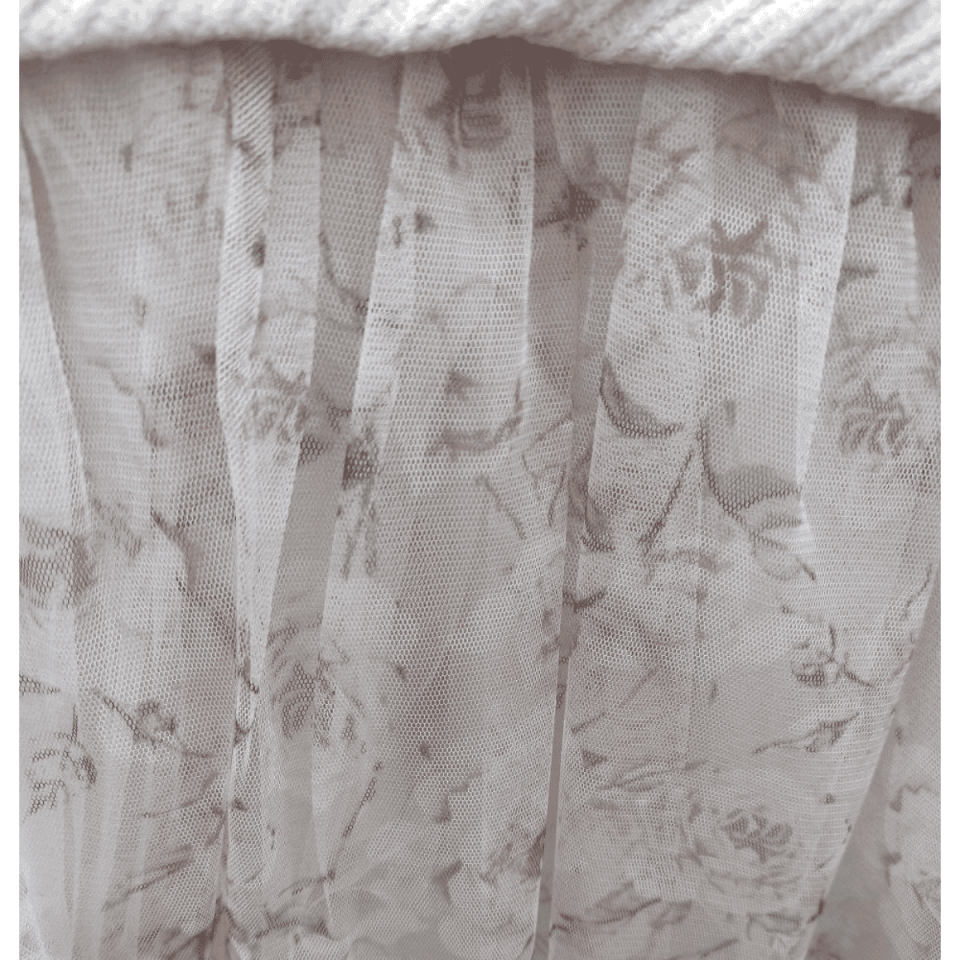 Fiyonk Detaylı Tüllü Kız Çocuk Elbisesi