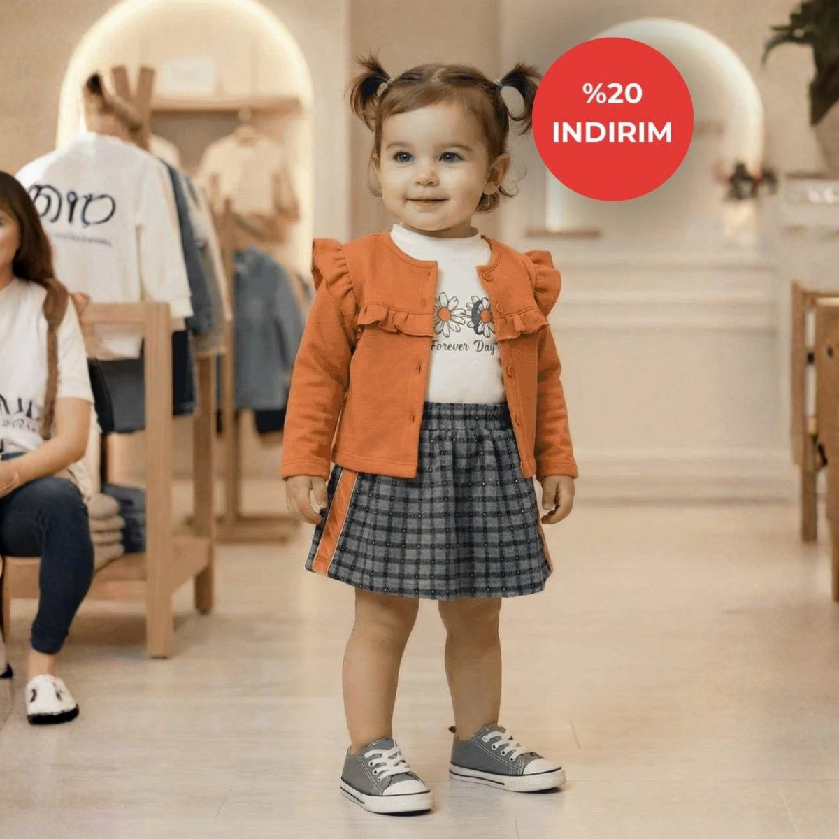 Kız Bebek Hırkalı Etekli Takım – Uzun Kollu Penye İçli Günlük Bebek Kombini