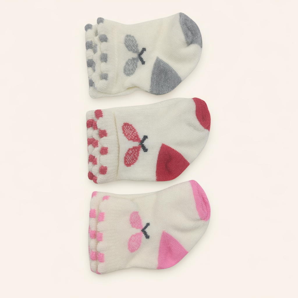 3’lü Pamuklu Bebek Çorap Seti  Desenli | Bebek Çorabı