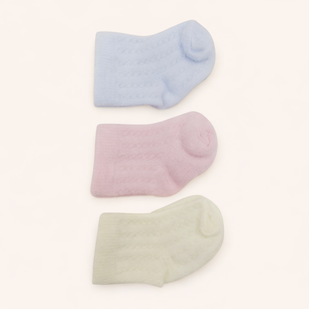 3’lü Pamuklu Bebek Çorap Seti  Desenli | Bebek Çorabı
