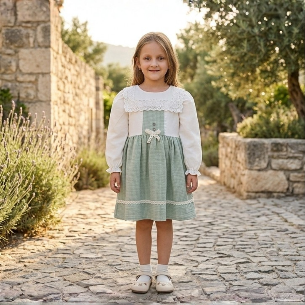 kiz-cocuk-yesil-ekose-dantel-yaka-elbise.jpg