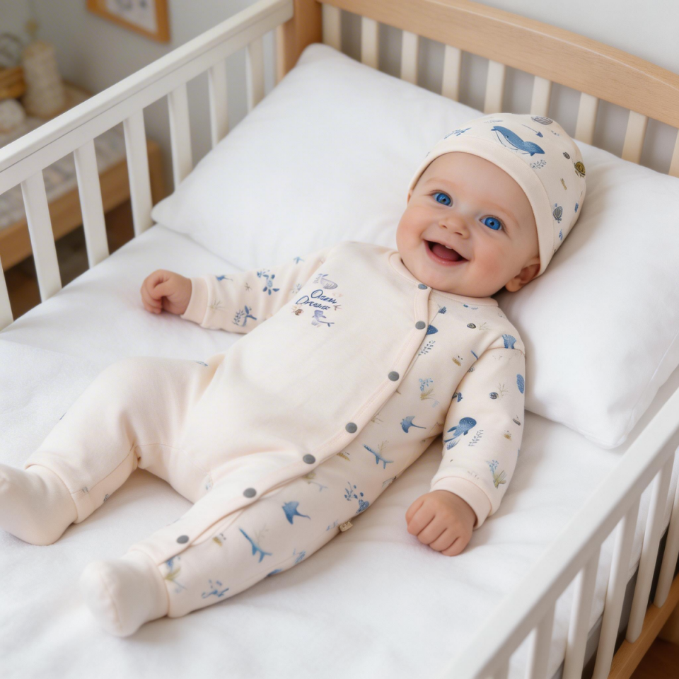 Erkek Bebek Patikli Tulum Şapkalı Pamuklu Önden Çıtçıtlı 0-9 Ay